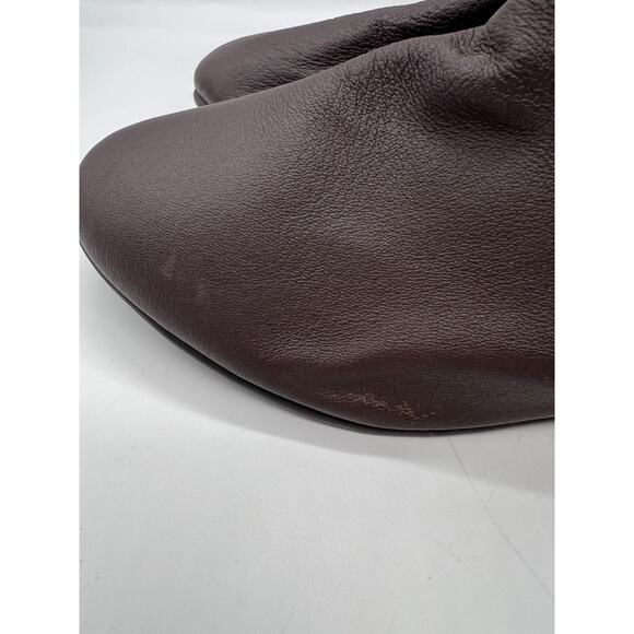 Comfort View Brown Leather Pebbled Low Heel Wide Zip Boots Boho Festival 8WW - Picture 6 of 9